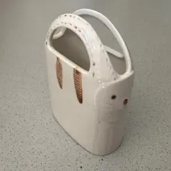 花瓶　ネコ　ベージュ　一輪挿し　インテリア　フラワーベース　オブジェ
