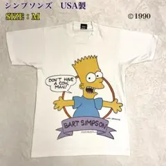 ビンテージ90sシンプソンズ Tシャツ☆シングルXLバート短丈ボックスUSA 