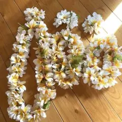 フラ♡プルメリア 白の小花入り／レイ ハク クリップ まとめ売り