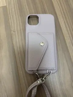 iPhone 15plusショルダーストラップケース ライトパープル