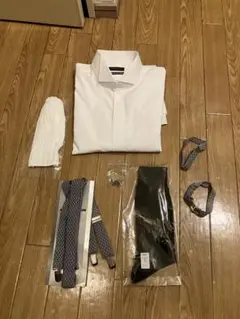 結婚式用　新郎　タキシード用ホワイトシャツセット