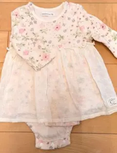 花柄ロンパース クリーム色 70