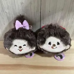 【新品 未使用】モンチッチ 窓付きぬいぐるみ巾着 2点セットのサムネイル