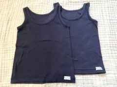 【無印良品】ベビー タンクトップ肌着 90cm ネイビー2枚セット