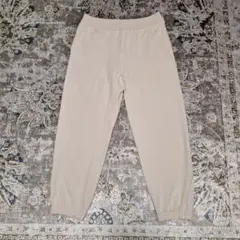 【美品】ユニクロ ウォッシュジャージージョガーパンツ L オフホワイト