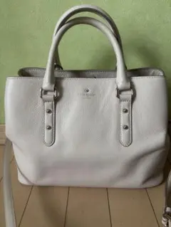 Kate Spade ホワイトレザートートバッグ