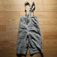 petit main チェック柄オーバーオール 100