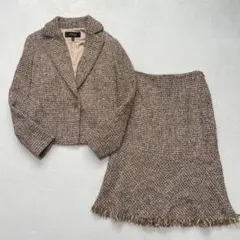 エポカ ツイードセットアップ 40 フォーマル フリンジ テーラードジャケット