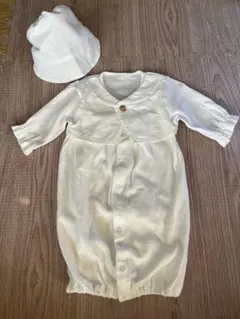 ホワイトツーウェイ・ドレスオールと帽子セット