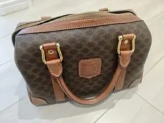 セリーヌ CELINE マカダム柄トリオンフ ミニボストンバッグ PVC×レザー