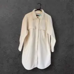 シャツジャケット　コート　ホワイト　羽織　アウター　Fサイズ　上品　きれいめ