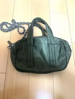 GU 2WAY ナイロン チェーン ショルダーバッグ カーキ