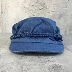 cy508古着　帽子　キャップ　キャスケット　青　90s Y2K