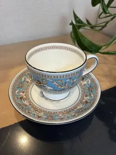 【美品】WEDGWOODフロレンティーン ターコイズカップ&ソーサー