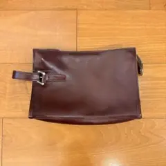 TAKEO KIKUCHI レザー クラッチバッグ ブラウン