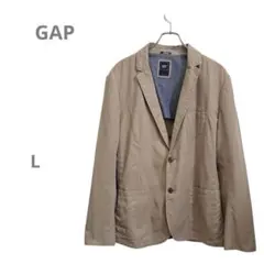 【GAP】チノ生地 コットン テーラードジャケット メンズ L ベージュ