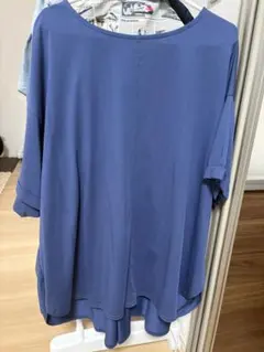バックデザイン 半袖カットソー ブルーのサムネイル