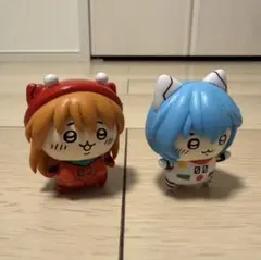 激カワ‪‪❤︎‬ エヴァンゲリオン×ちいかわ フィギュア アスカ 綾波 ２体セット