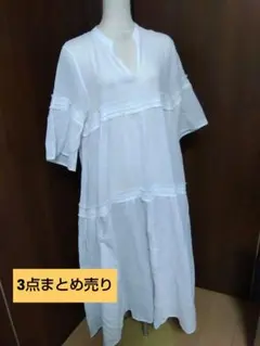 ホワイト ワンピース・ブラックワンピース・フラワー柄ブラウス3点まとめ売り