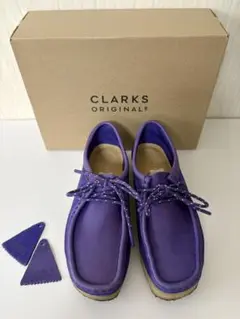 Clarks★クラークスワラビー　パープル UK4 23 クレープソール
