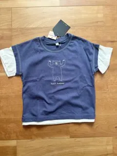 バースデイ 半袖Tシャツ 100cm くま刺繍 重ね着風 新品未使用タグ付き