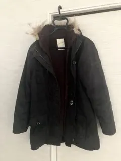 PASTiME ファー付き裏ボアミリタリーコート ブラック