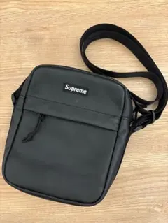 Supreme レザーショルダーバッグ ブラック