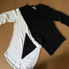 speed orange アシンメトリック長袖Tシャツ