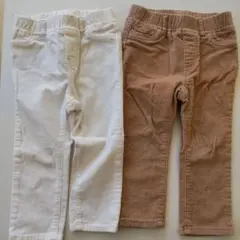 gap コーデュロイ ボトムス 2色セット (白・茶色)