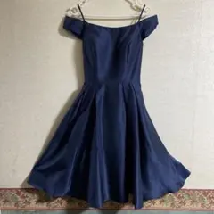 ドレス　冠婚葬祭　結婚式　二次会　同窓会　謝恩会　成人式　紺　青　ネイビー