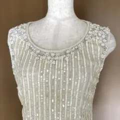 クリスセリーン　ビーズ　スパンコール　ノースリーブ　タグ付　高級　豪華　インナー