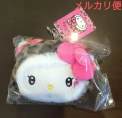 サンリオキャラクターズ キティ フェイスリールパスケース ヒョウ柄