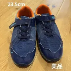 PUMA キッズシューズ ネイビー/オレンジ　23.5