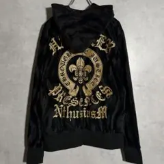 archive Y2K 00s系 金ラメ ベロアパーカー L お兄系 平成ギャル