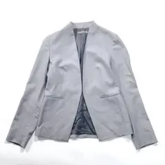 セオリーリュクス　Theory luxe　ノーカラージャケット　水色系　40