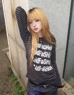 SHEIN トップス ボーダー Y2K
