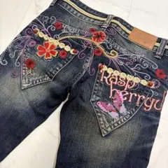 00s butterfly flare denim mcbling y2kのサムネイル
