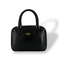 オールドグッチ　ハンドバッグ　インターロッキング　ミニボストン　ブラック　レザー