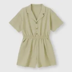 GU オールインワン M カーキ ショートパンツ テーラード 半袖 シャツ 夏服のサムネイル