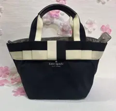 Kate Spade New York バイカラーリボンナイロンミニバッグ　黒
