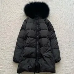 インディヴィ ロングダウンコート 40 ブルーフォックスファー 2way