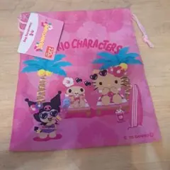 新品 サンリオキャラクターズ 巾着 ハローキティ マイメロ クロミ