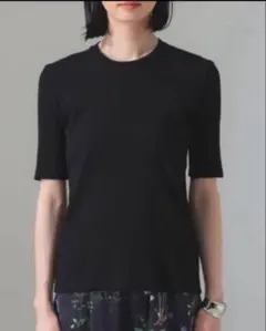 【別注】スタイリスト佐藤佳菜子 SLOANE クルーネック リブTシャツネイビーのサムネイル