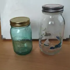 ムーミン　他保存瓶、 ガラス2個セット