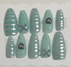 ネイルチップ 現品 ミントグリーン