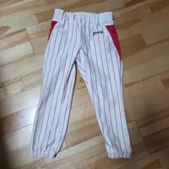 ポルテ野球 ユニフォームパンツ Size130 キッズ 白 赤ライン 少年野球