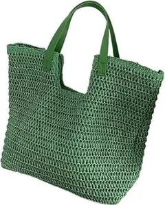 ストローバッグ ❤️旅行用トートバッグ 夏用 編み込み ショルダーバッグ