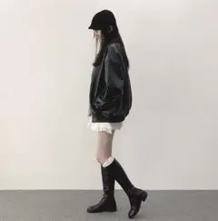 レザージャケット バルーンスリーブ ブラック