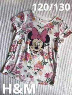 新品　H&M ミニーちゃん花柄Tシャツ　120 130￼