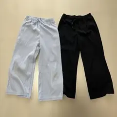 GU⭐︎リブプルオンワイドフレアパンツ⭐︎2色セット